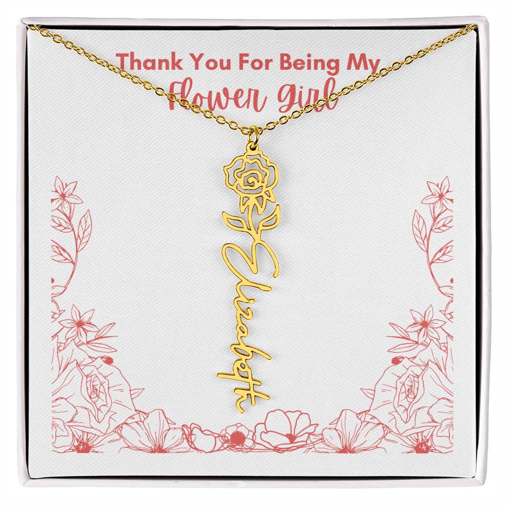 Flower Girl Customized Name Necklace