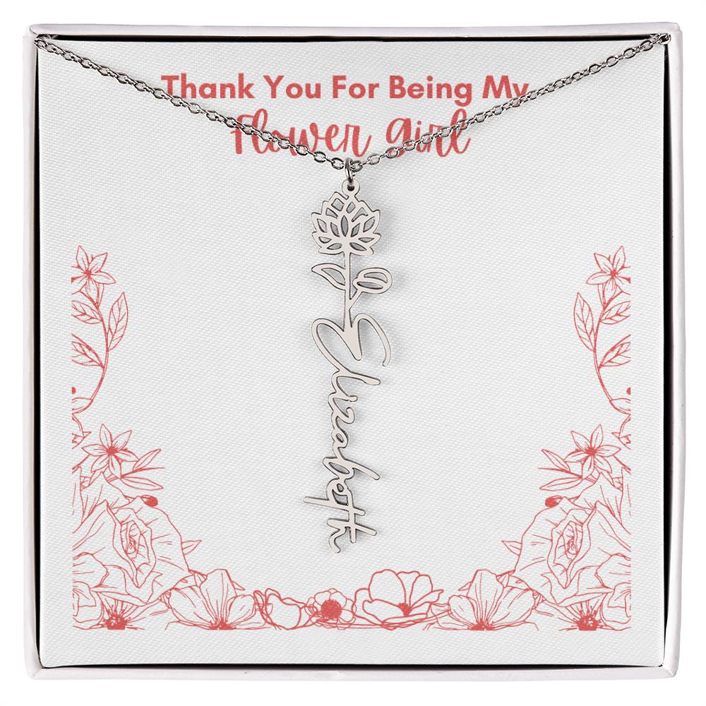 Flower Girl Customized Name Necklace