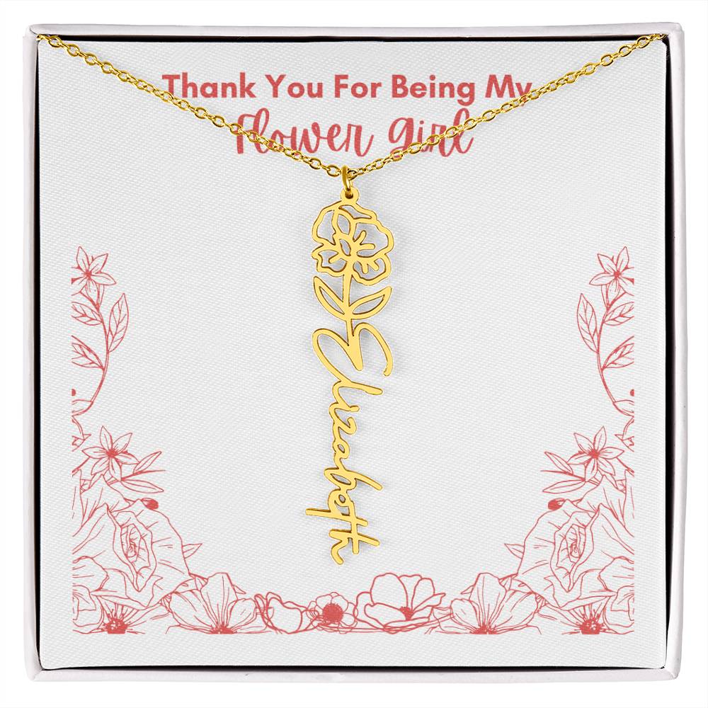 Flower Girl Customized Name Necklace