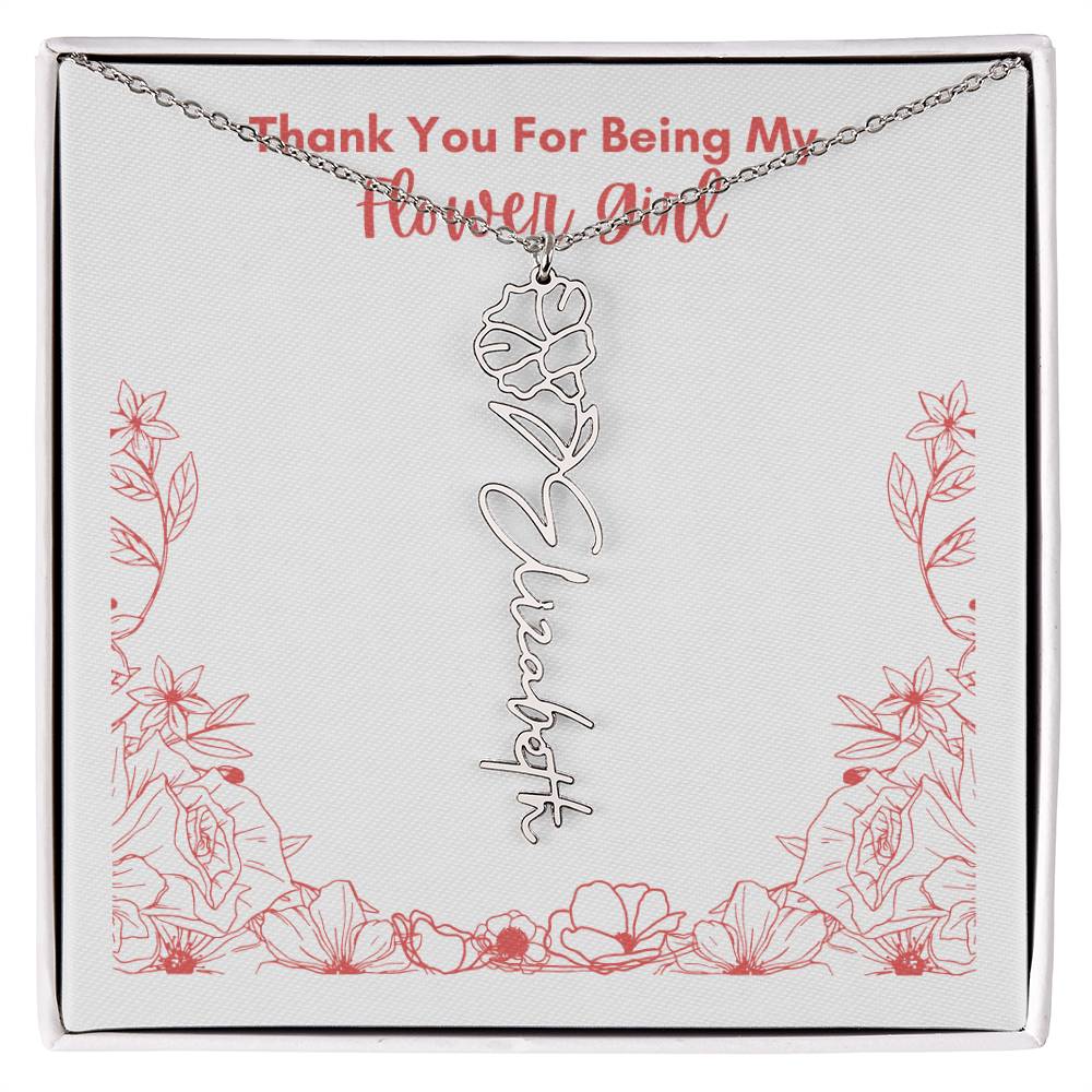 Flower Girl Customized Name Necklace