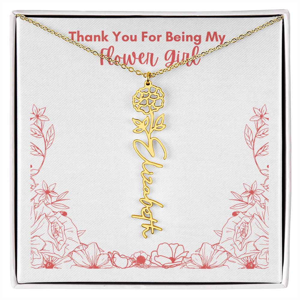 Flower Girl Customized Name Necklace