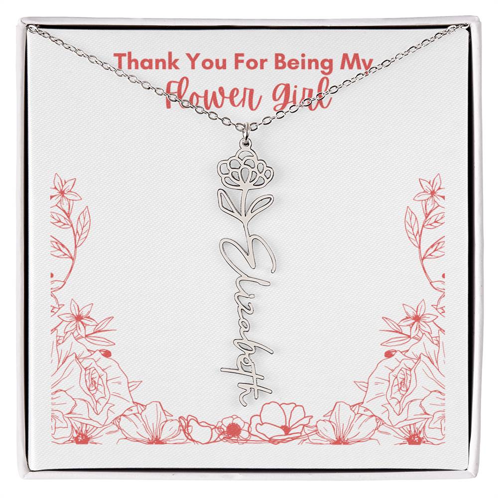 Flower Girl Customized Name Necklace