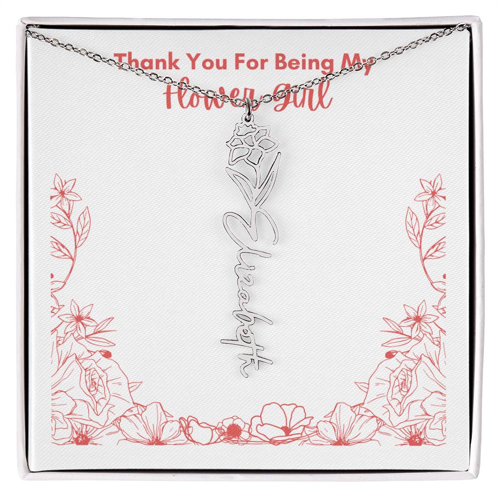 Flower Girl Customized Name Necklace