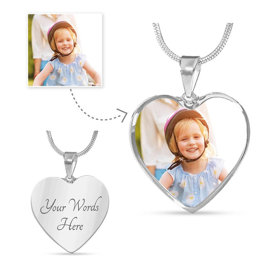 Custom Heart Necklace with Photo