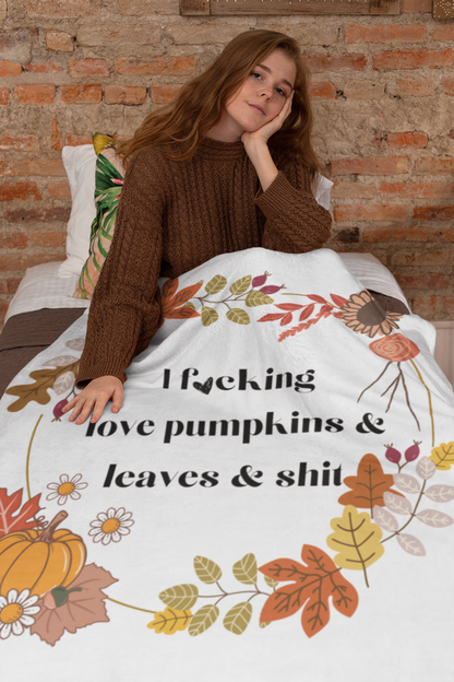 F*cking Love Fall Sherpa Fleece Blanket